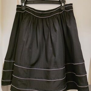 Twelve by Twelve Black A-Line Skirt with zipper silver accent
